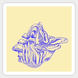 Copy of Blue Mushrooms Swirl Sticker